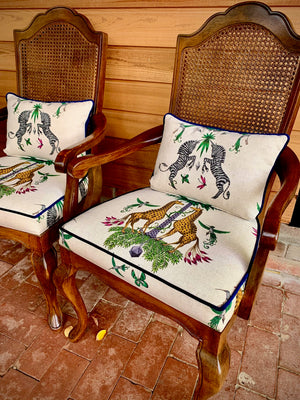 Beautifully restored Van Treight rattan backed carvers - two available