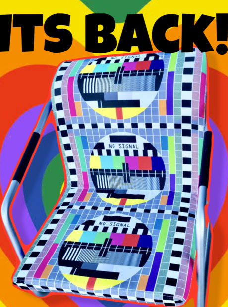 TV Test Pattern chrome rocking armchair