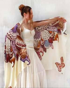 Shovava Butterfly organic cotton shawl