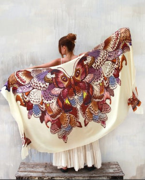 Shovava Butterfly organic cotton shawl