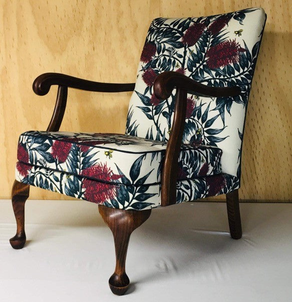 Bees and Bottlebrush restored Parker Knoll armchair