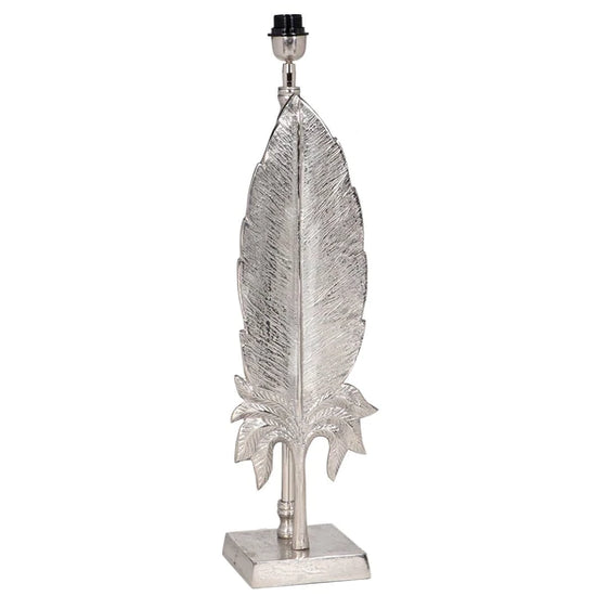 Tall Silver Feather Lamp base