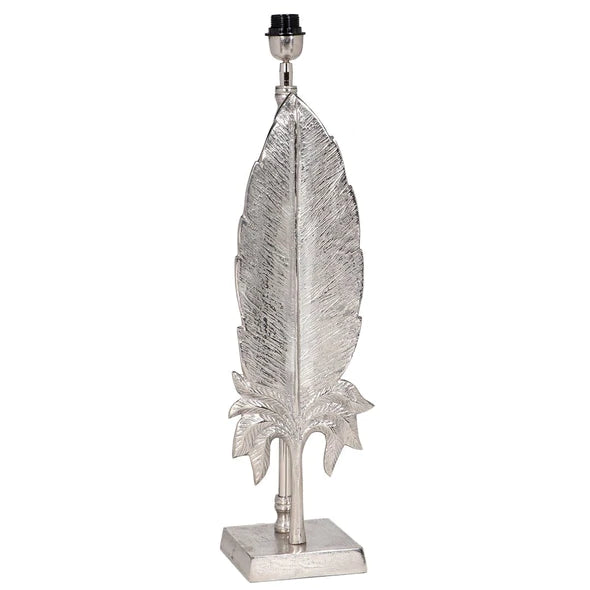 Tall Silver Feather Lamp base