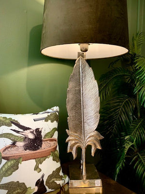 Tall Silver Feather Lamp base