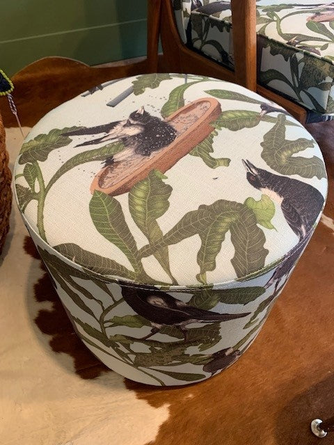 Magpies and Blue Skies  ottoman PRE ORDER