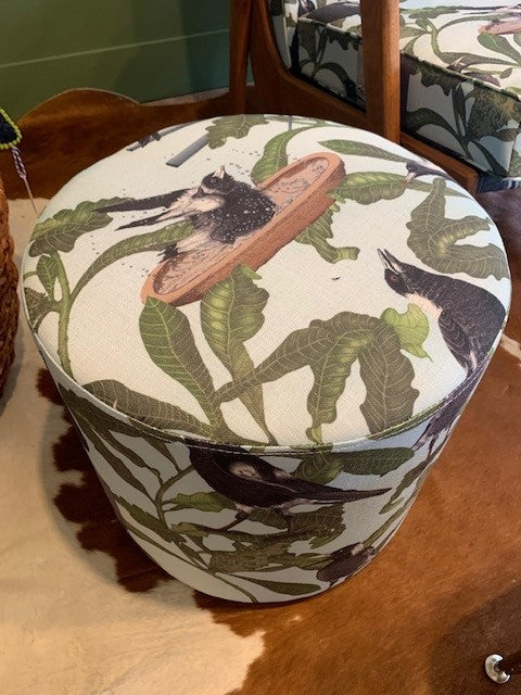 Magpies and Blue Skies  ottoman