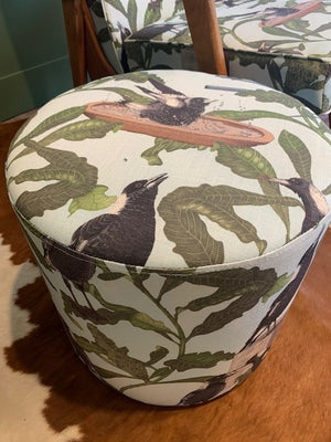Magpies and Blue Skies  ottoman
