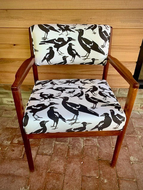 "Swoop" refurbished timber mid century chair