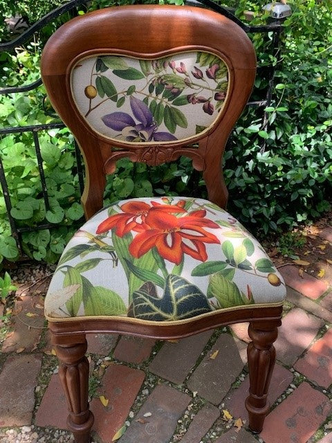 Red Twining Balloon Back Chair