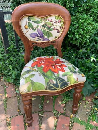 Red Twining Balloon Back Chair